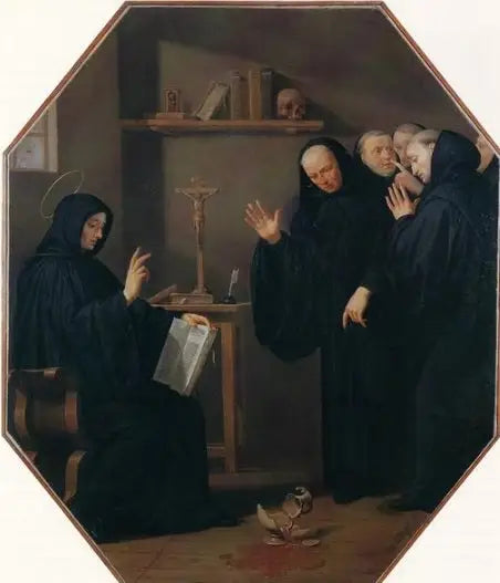 Escena de la vida de san Benito. La copa de vino envenenado - Philippe de Champaigne