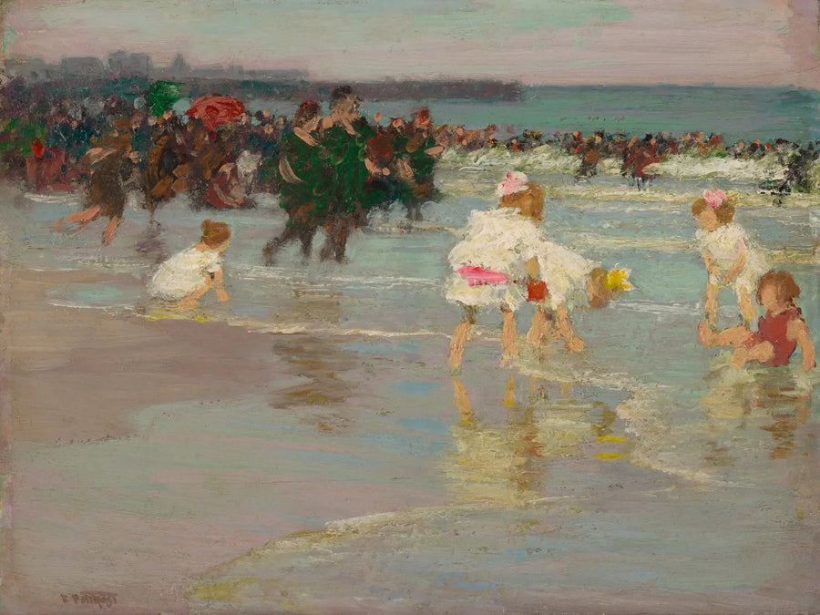 Scène de plage (ou dimanche sur la plage) - Edward Henry Potthast image 1 reproduction artisanale de tableau