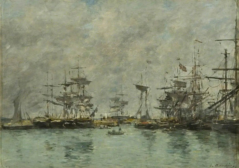 Scène de port - Eugène Boudin image 1 reproduction d’œuvre d’art à l’huile