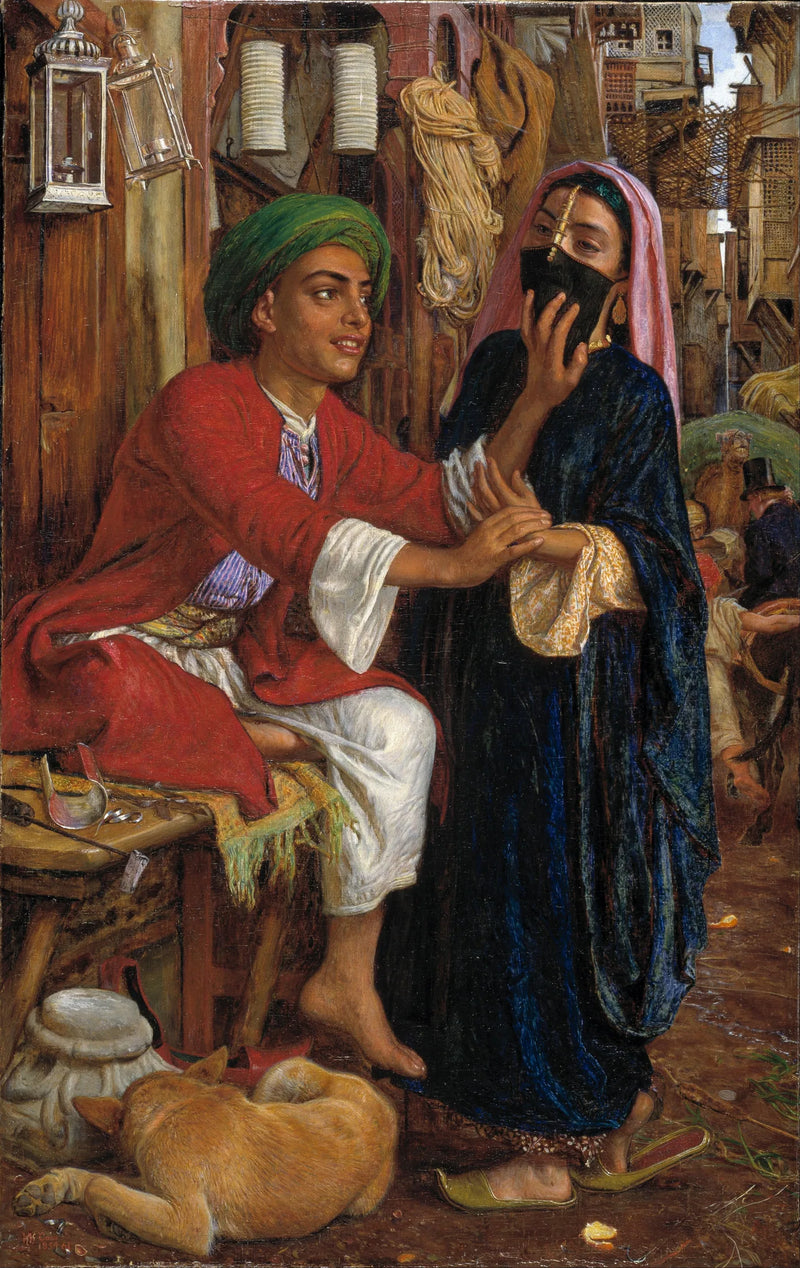 Escena de la calle en El Cairo: La corte galante del fabricante de linternas - William Holman Hunt
