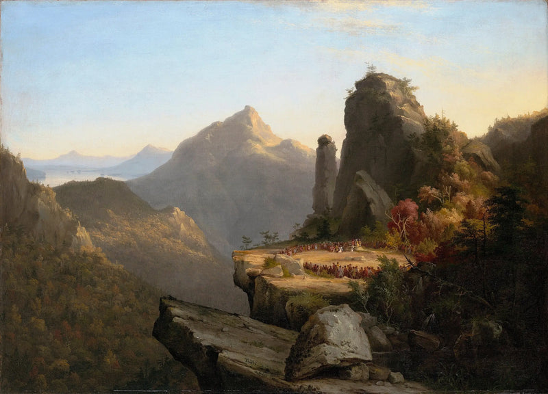 Escena de « El último de los mohicanos », Cora de rodillas a los pies de Tamenund - Thomas Cole