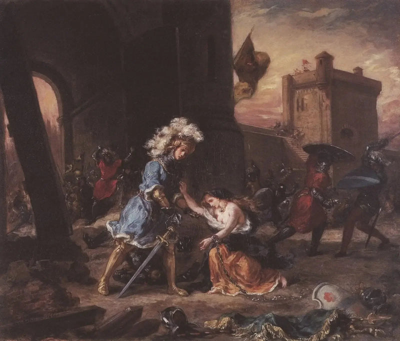 Escena de la novela de Amadís de Gaula - Eugène Delacroix