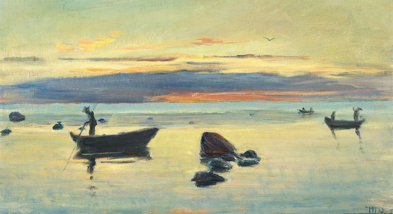 Escena nocturna de Skagen, Dinamarca. -Michael Peter Ancher