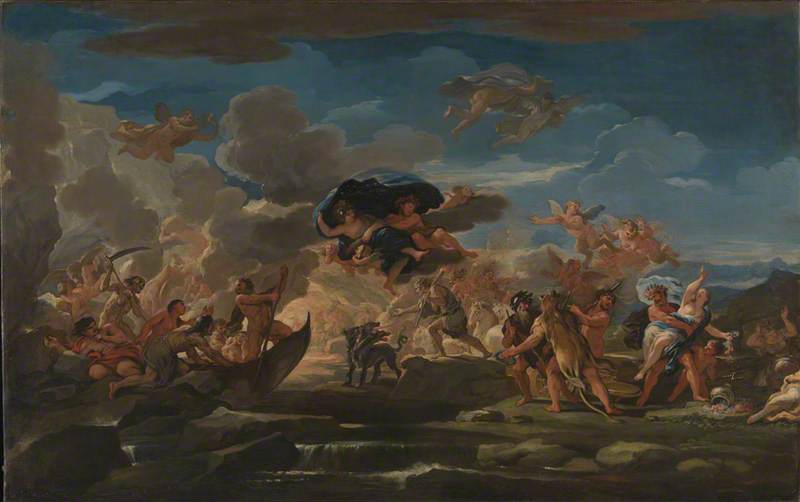 Escena mitológica de la violación de Proserpina - Luca Giordano
