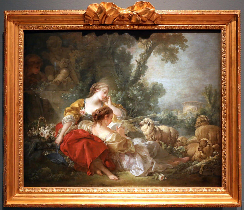 Escena pastoral con dos pastoras - François Boucher