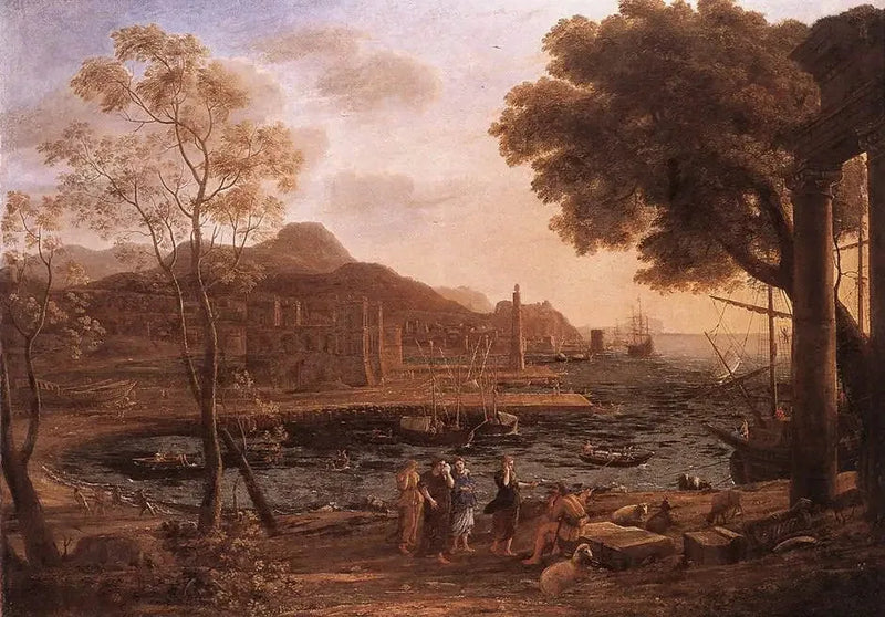 Escena portuaria con Heliades de luto - Claude Lorrain
