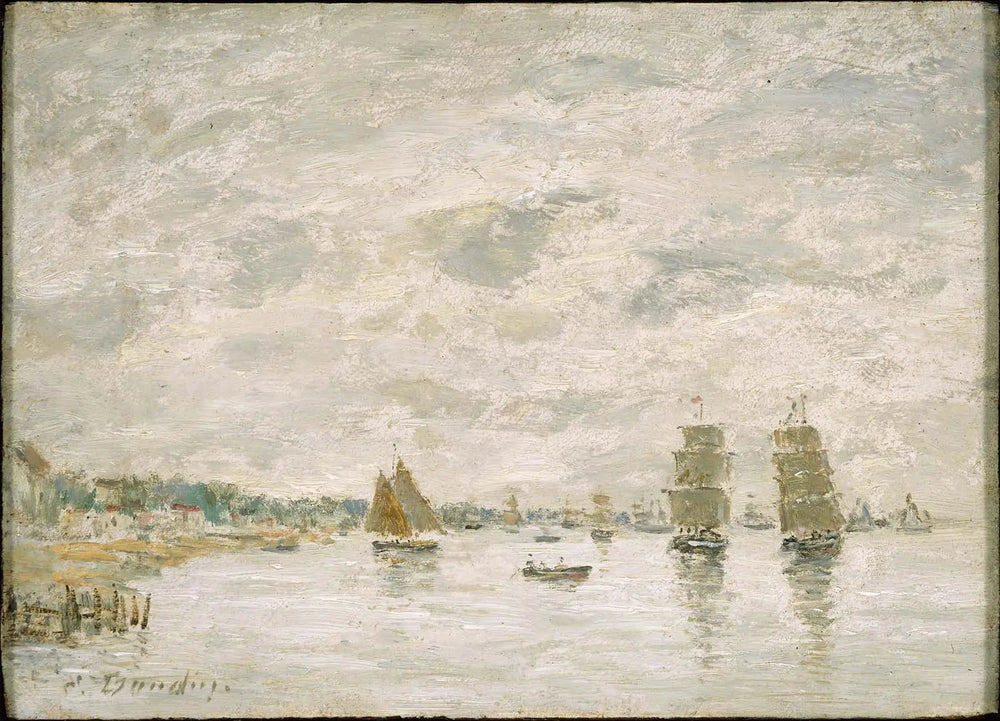 Scène portuaire - Eugène Boudin image 1 reproduction artisanale de tableau