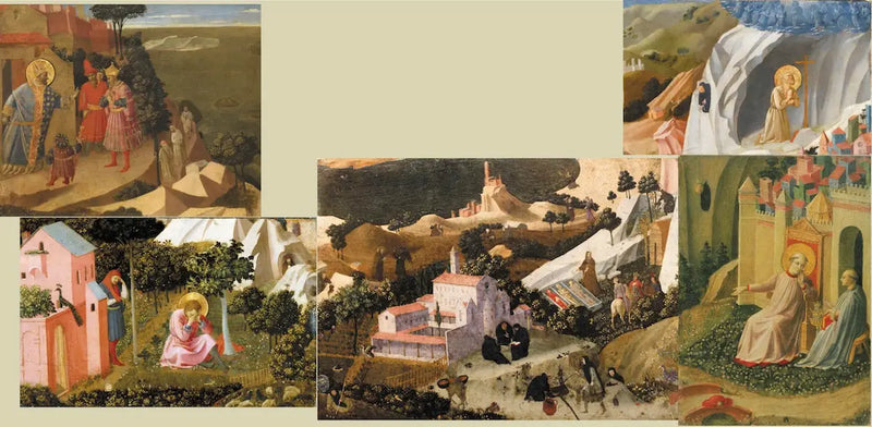 Escenas de la Tebaida. Extracto de un panel cortado en 6 piezas - Fra Angelico