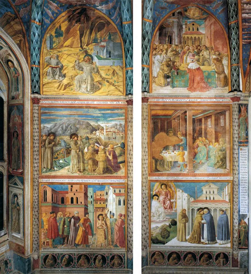 Escenas de la vida de san Francisco, muro sur - Benozzo Gozzoli