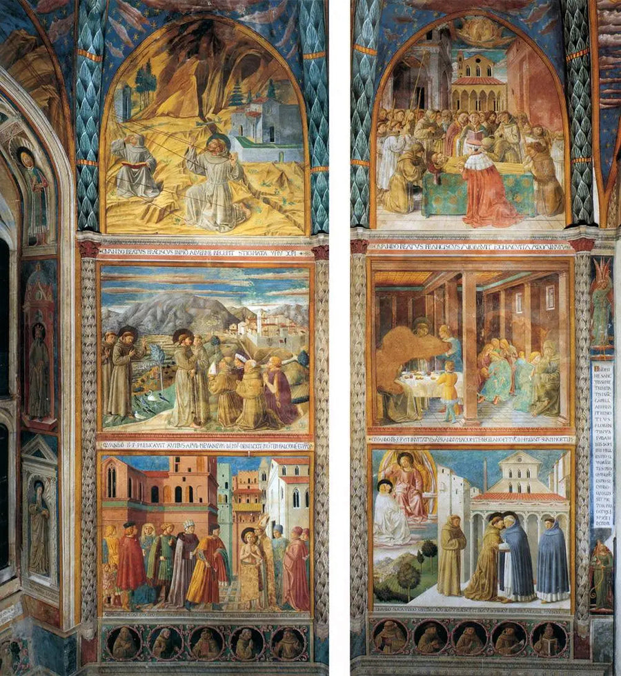 Escenas de la vida de san Francisco, muro sur - Benozzo Gozzoli