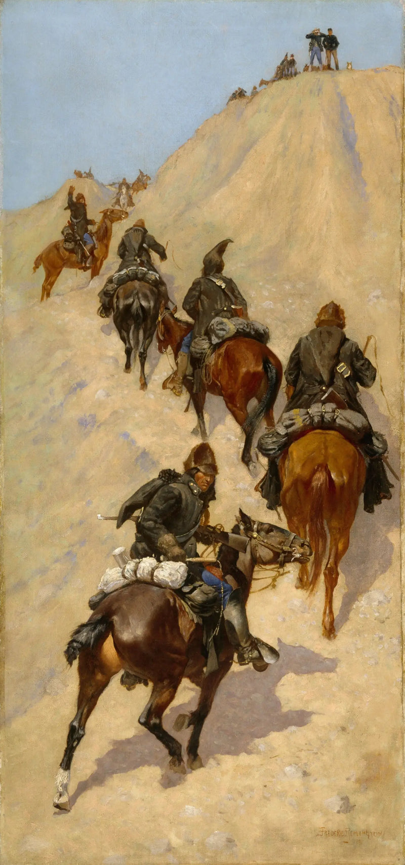 Scouts escalando una montaña - Frederic Remington