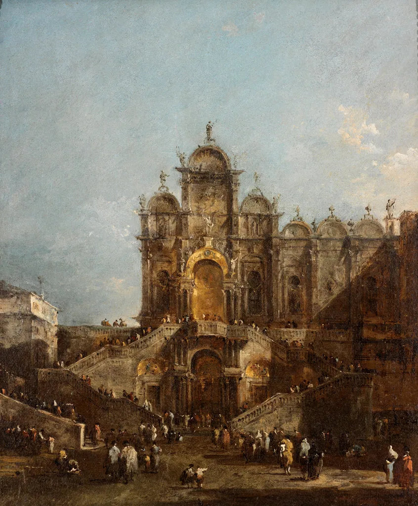 Escuela de San Marcos con Logia erigida para la bendición del Papa Pío VI el 19 de mayo de 1782, Campo San Zanipolo - Francesco Guardi