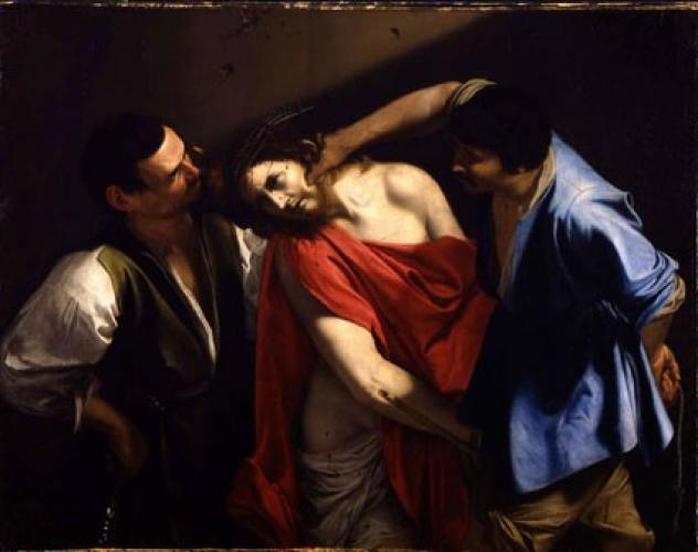 Burlándose de Cristo - Orazio Gentileschi