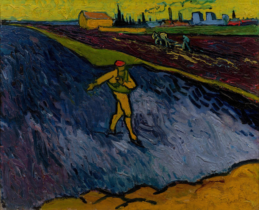 El Sembrador: los alrededores de Arles de fondo - Vincent van Gogh