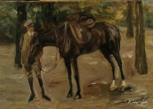 Serviteur à cheval dans un parc - Max Liebermann - Reproductions de tableaux et peintures haut de gamme