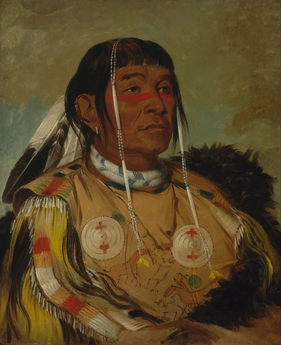 Sha-có-pay, Los Seis, Jefe de los Ojibwés de las Llanuras - George Catlin