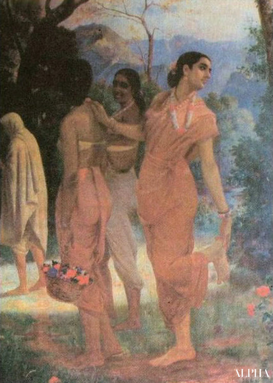 Shakuntala - Ravi Varmâ - Reproductions de tableaux et peintures haut de gamme