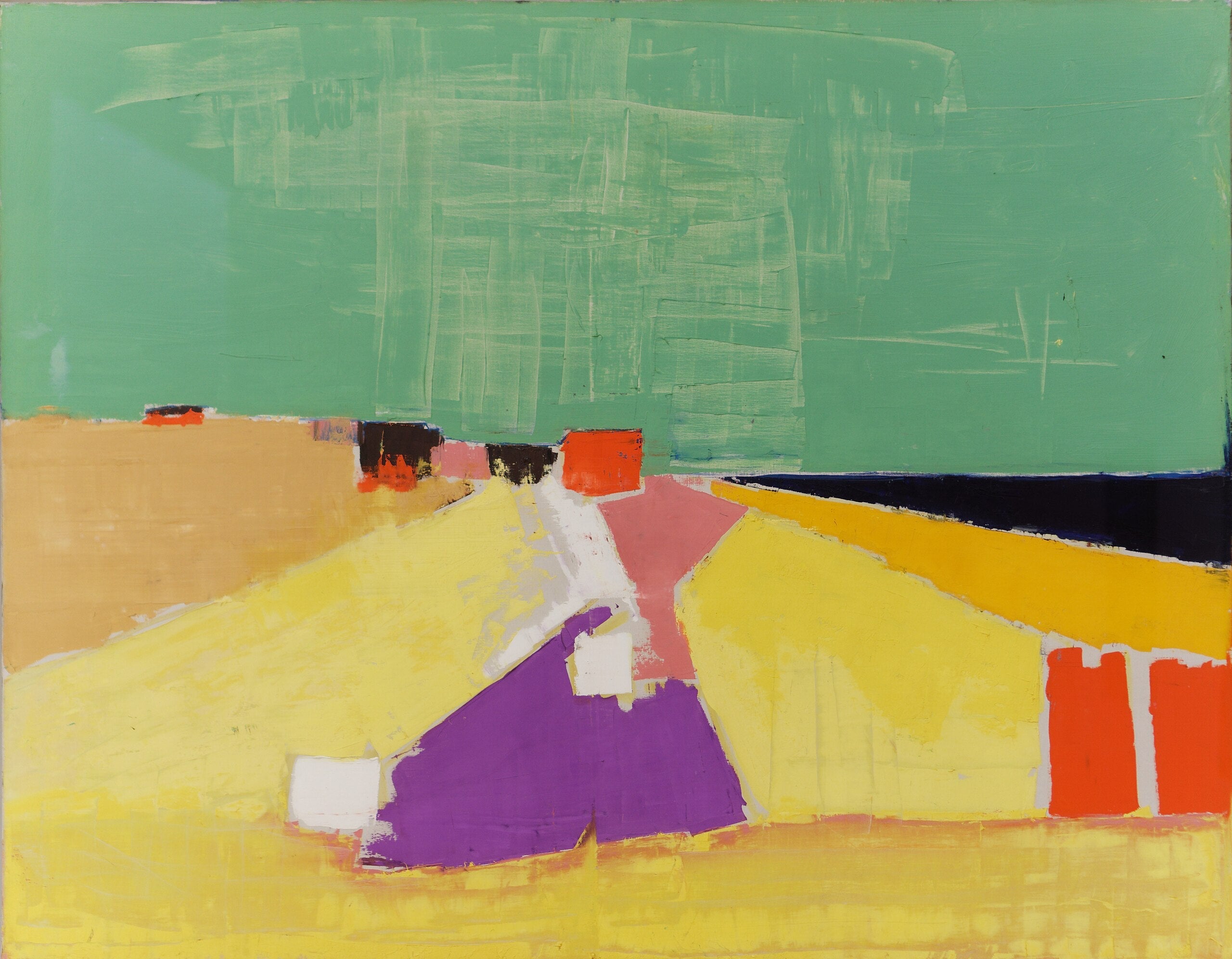 Sicile ; Vue d'Agrigente - Nicolas de Staël image 1 copie peinte à la main à l’huile