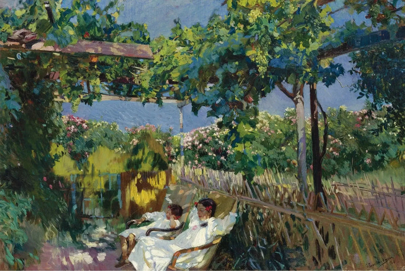 Siesta en el jardín - Joaquín Sorolla