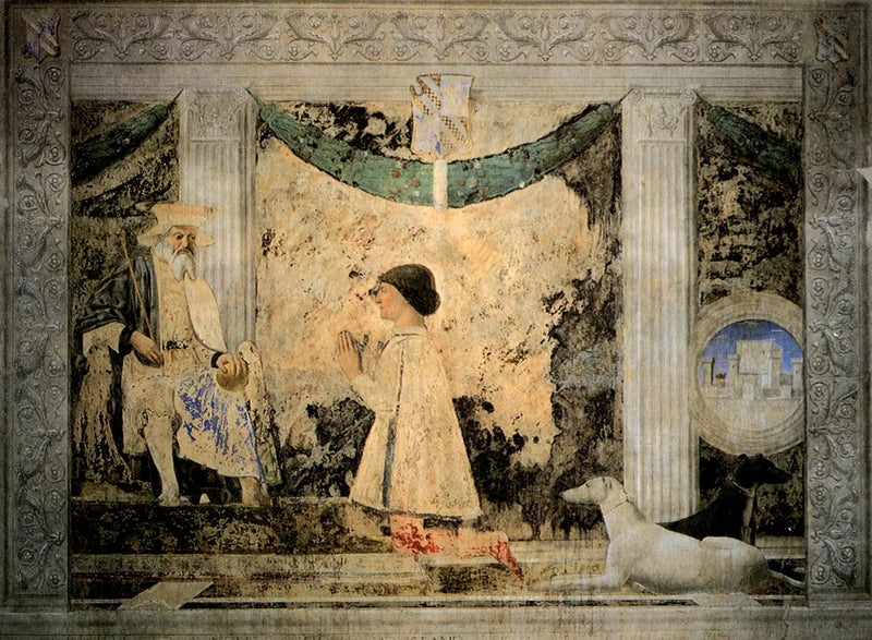Sigismondo Pandolfo Malatesta en oración frente a san Sigismondo - Piero della Francesca