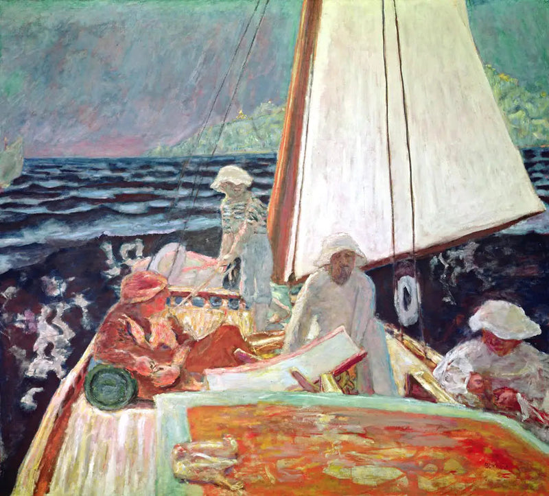 Signac y sus amigos en barco - Pierre Bonnard