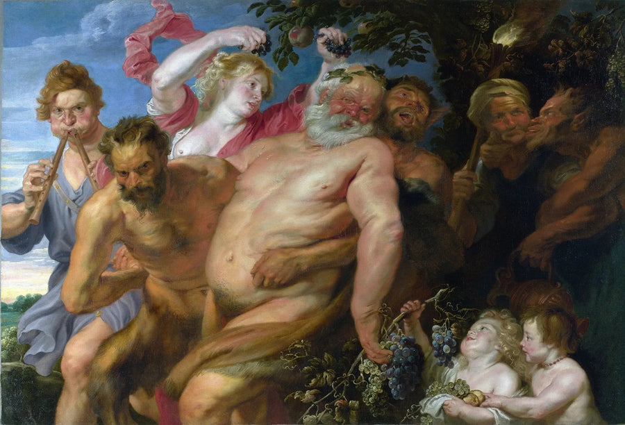 Silene ebria apoyada por sátiros - Antoine van Dyck