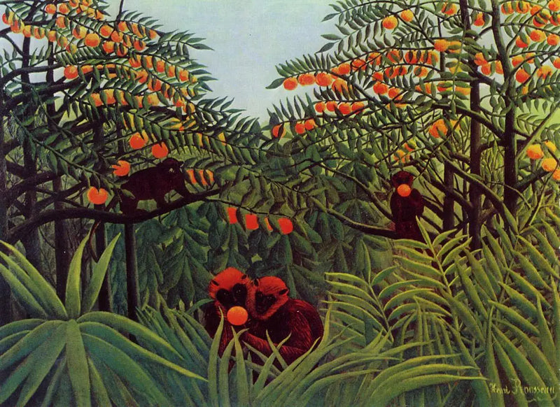 Monos en la selva tropical - Henri Rousseau
