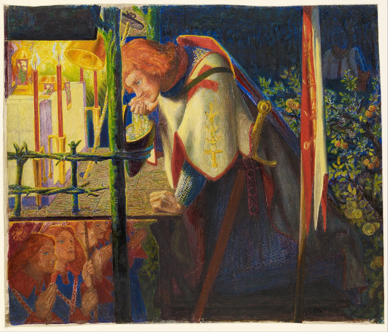 Sir Galahad en la capilla en ruinas - Dante Gabriel Rossetti