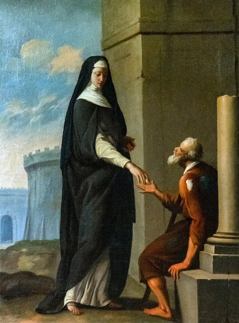 Hermana carmelita dando limosna - Eustache Le Sueur