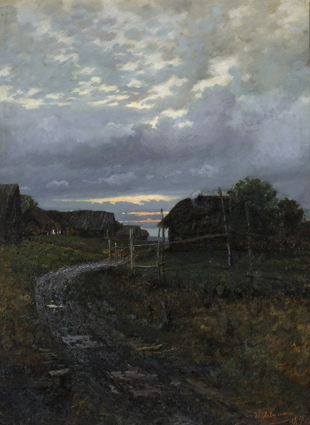 Soir - Isaac Levitan image 1 copie de tableau peinte à la main