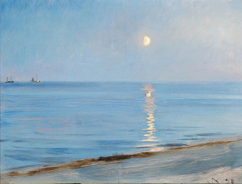 Noche en la playa de Skagen. Luz de luna. - Peder Severin Krøyer