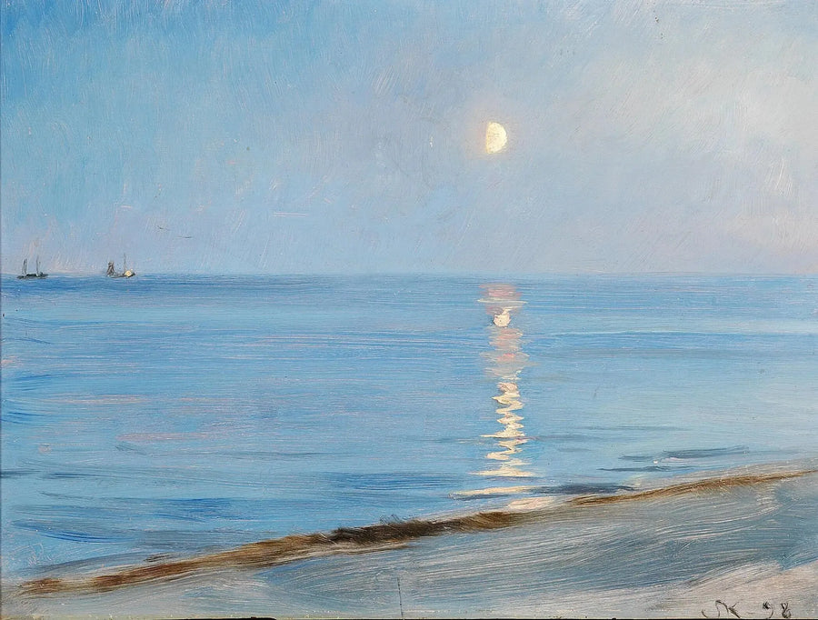 Noche en la playa de Skagen. Luz de luna. - Peder Severin Krøyer