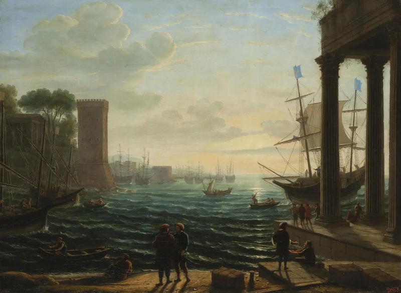 Velada en el puerto - Claude Lorrain