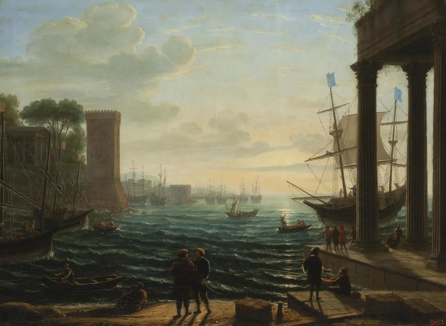 Velada en el puerto - Claude Lorrain