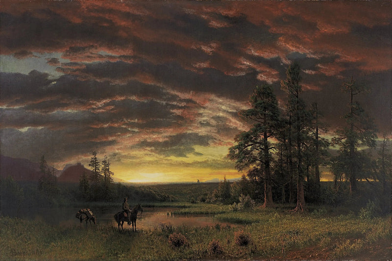 Noche en la pradera - Albert Bierstadt