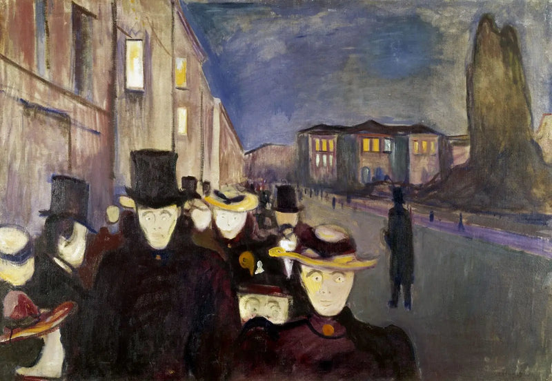 Noche en la avenida Karl Johan - Edvard Munch