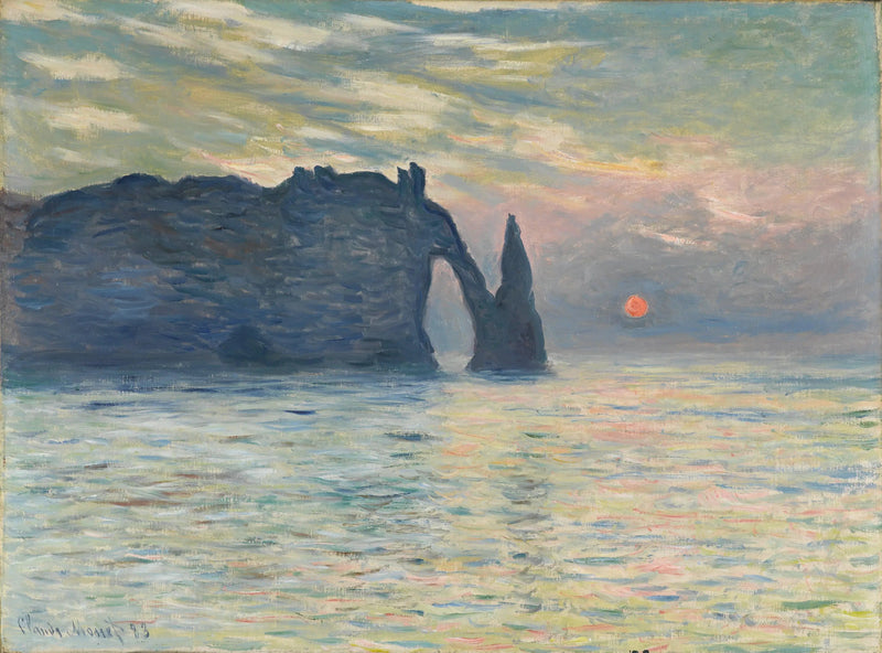 Sol poniente en Étretat - Claude Monet