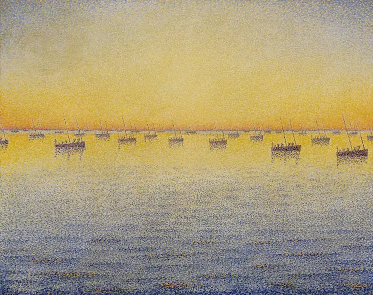 Puesta de sol, pesca de sardinas, Concarneau - Paul Signac