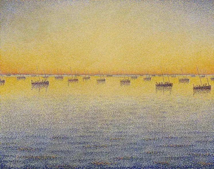 Puesta de sol, pesca de sardinas, Concarneau - Paul Signac