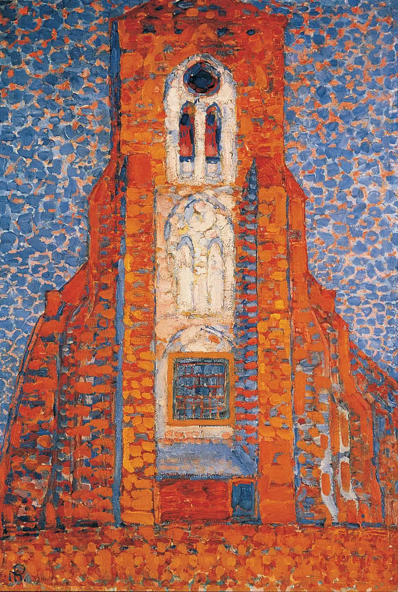 Sol, Iglesia de Zelanda; Fachada de la iglesia de Zoutelande - Piet Mondrian