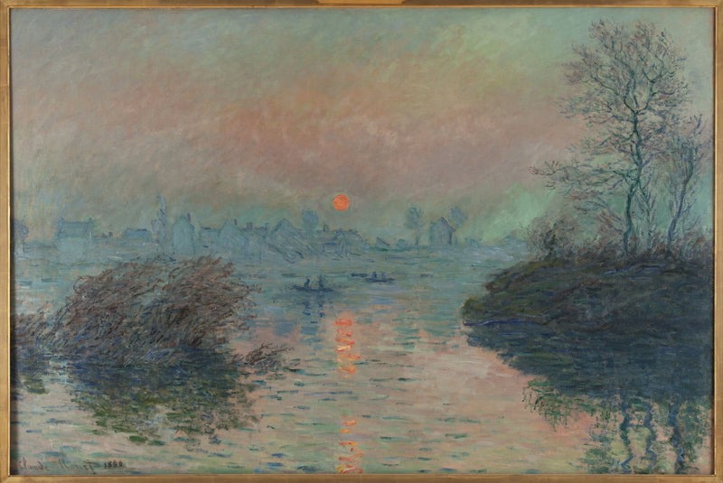 Poniendo sol en el Sena en Lavacourt W576 - Claude Monet