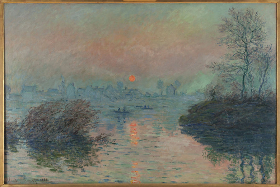 Sol poniente sobre el Sena en Lavacourt, efecto de invierno - Claude Monet