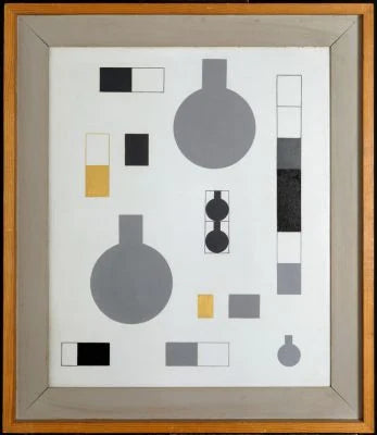 Composition à cercles-à-bras et rectangles, peinture de Sophie Taeuber-Arp