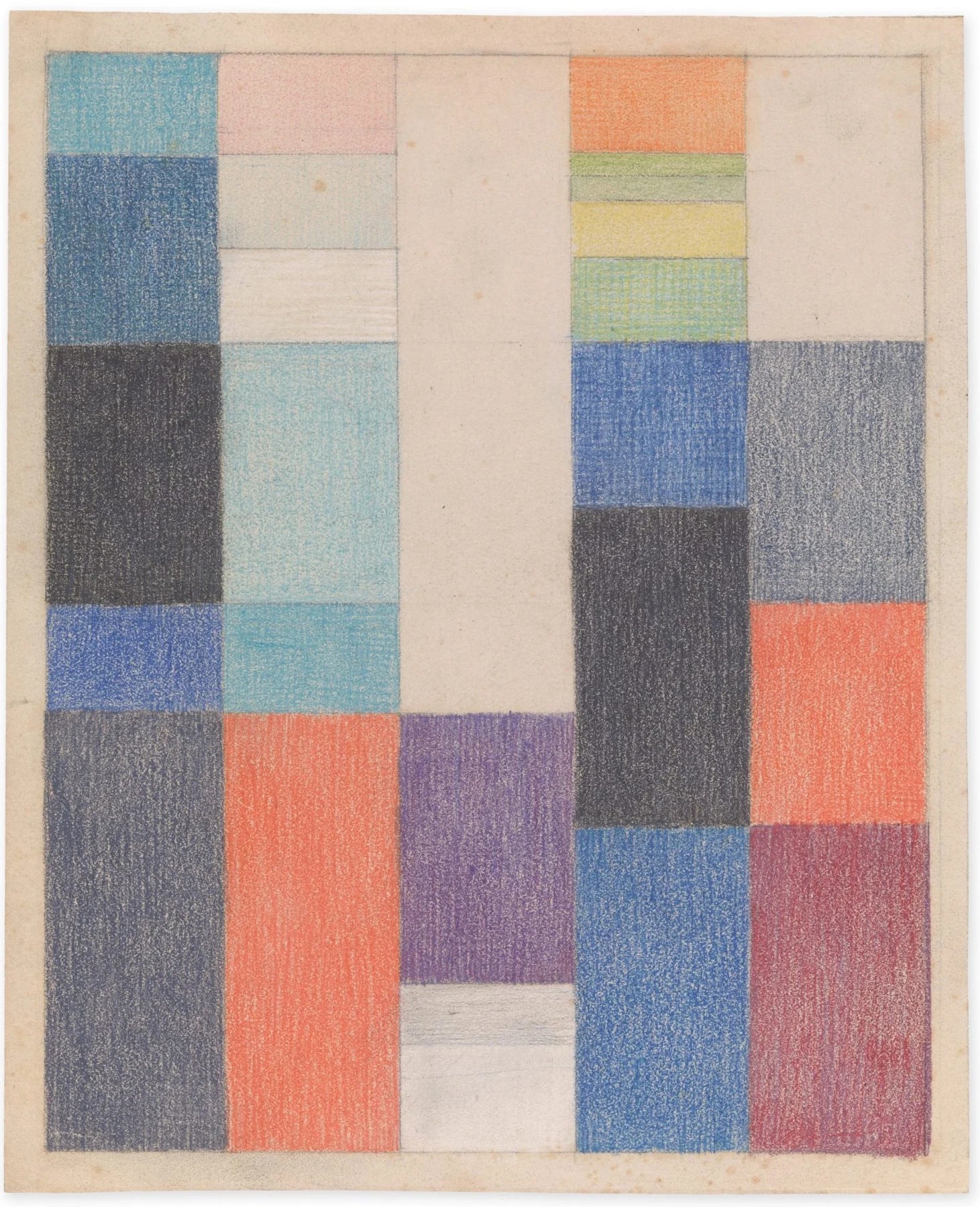 Composition verticale-horizontale (1916, version 2), peinture de Sophie Taeuber-Arp