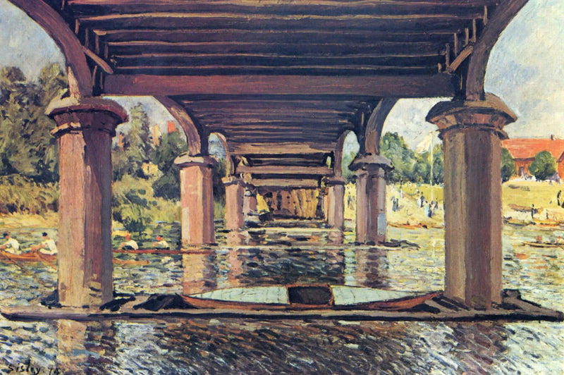 Bajo el puente de Hampton Court - Alfred Sisley