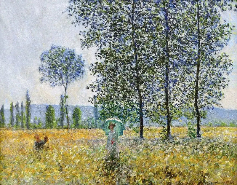 Bajo los álamos, efecto de sol - Claude Monet