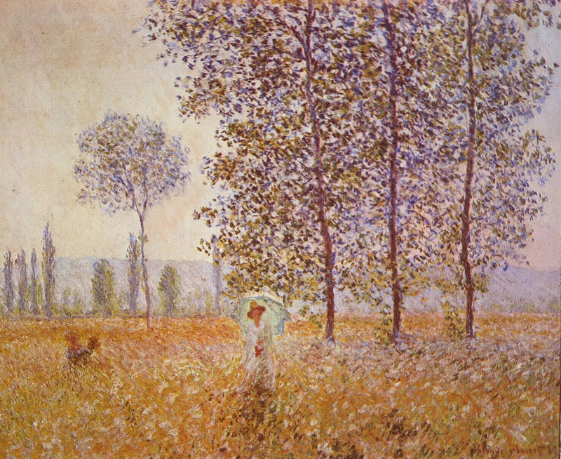 Bajo los álamos, efecto sol W1135 - Claude Monet
