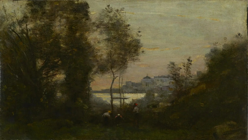 Recuerdo de Ville-d'Avray, atardecer - Jean-Baptiste Camille Corot