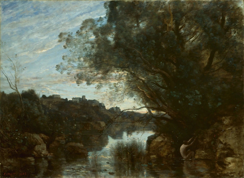 Recuerdo de los alrededores del lago de Nemi - Jean-Baptiste Camille Corot