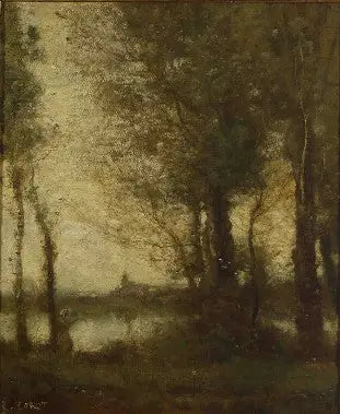 Recuerdo de los pantanos de Fampoux. El amanecer - Jean-Baptiste Camille Corot